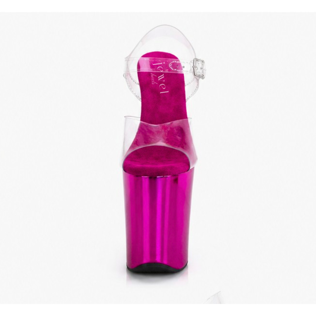 9 Inch Heels | Roseberry Diamond Back Chrome Pole Dancing Stripper